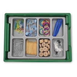 Gratnells Trays and Accessories - Shallow Trays F1, Pkg of 8, Grass Green - holding miscellaneous items (not included)