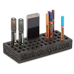 Studio Designs Flexible Foam Organizers - Angled view of 48 slot Marker Organizer  
