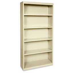 Elite Series Welded Bookcase - 4 shelf Putty Bookcase shown at angle
