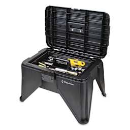 ArtBin Stand 'N Store Step Stool - Right angle of open stool showing lift out storage tray