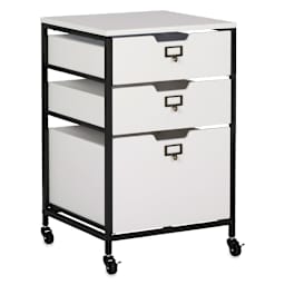 Studio Designs Storage Carts - Angled view of three drawer cart