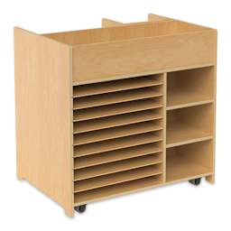 Whitney Brothers Deluxe Mobile Art Supply Cart - Back of cart showing 10 horizontal slots