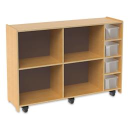 Magnetic Markerboard Mobile Storage Cabinet - View showing 4 large compartments
