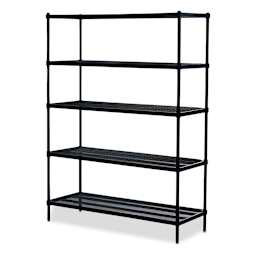 Design Ideas MeshWorks Shelving Units - Angled view of 5 shelf Black unit