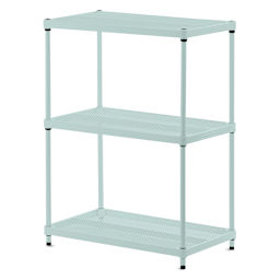 Design Ideas MeshWorks Shelving Units - Angled view of 3 shelf Sage Unit