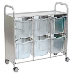 Gratnells Callero Plus Cart - Treble Cart, 6 Jumbo F3 Trays, Translucent