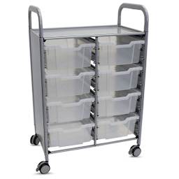 Gratnells Callero Storage Cart with 8 Deep Trays - Translucent