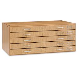 Diversified Spaces Flat File System - 5-Drawer Unit, Oak (top and base not included)