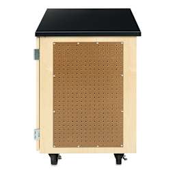 Diversified Spaces Mobile Storage Cabinet - Right side view showing pegboard