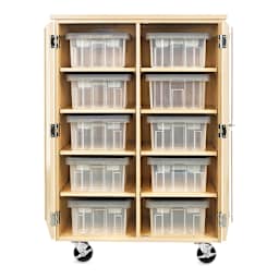 Robotics Tote Storage Cabinets - Front view of open 8 shelf version, Totes not included
