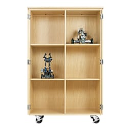 Diversified Spaces Robotics Storage Cabinets - 6 Compartment cabinet with doors completely open