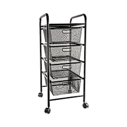 Alvin Black Mesh Storage Cart