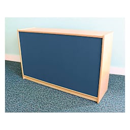 Whitney Brothers Plus Storage Cabinet - right angled rear view with blue back panel