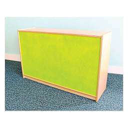 Whitney Brothers Plus Storage Cabinet - right angled rear view with green back panel
