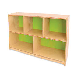 Whitney Brothers Plus Storage Cabinet - right angled front view, green back panel