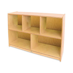 Whitney Brothers Plus Storage Cabinet - right angled front view, natural back panel