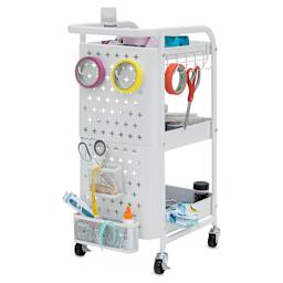 Studio Designs Streamline 3 Tier Cart - White, 13"W x 18-1/2"D x 30"H, Shown in use.