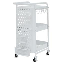 Studio Designs Streamline 3 Tier Cart - White, 13"W x 18-1/2"D x 30"H, Back
