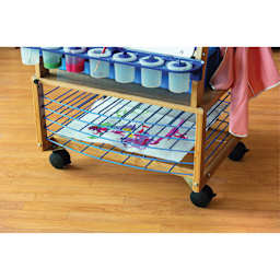 Copernicus Bamboo Drying Rack, with artwork drying