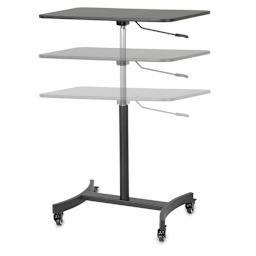 Victor High Rise Mobile Adjustable Standing Desk - Motion photo showing height adjustment feature