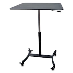 Victor High Rise Mobile Adjustable Standing Desk - Front view of Desk showing height lever