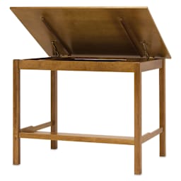 Studio Designs Americana II Drafting Table - Back of table with top lifted showing lifting mechanism