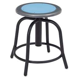 National Public Seating Designer Swivel Stool - Black Frame showing footring and Blueberry seat