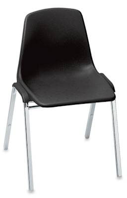Polyshell Stacking Chair - Left angle view of Black chair