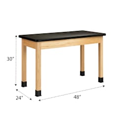 Diversified Spaces Plain Apron Table - Plastic Laminate Top, 24" x 48" with dimensions
