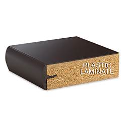 Diversified Spaces Plain Apron Tables - Cross cut of section of Plastic Laminate top