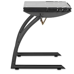 Studio Designs Triflex Sit-to-Stand Drawing Table - Charcoal Frame/Clear Glass - side view