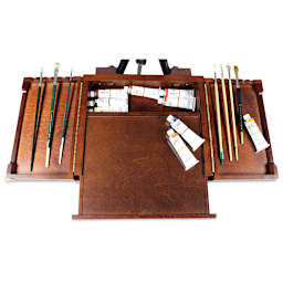 Sienna Supply and Palette Box - shown open and accessorized (supplies not included)