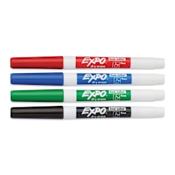 Expo Dry Erase Low Odor Markers - Fine Tip, Assorted Colors, Set of 4 (set contents with caps on)