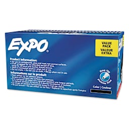 Expo Dry Erase Low Odor Markers - Fine Tip, Black, Set of 36, back of the packaging