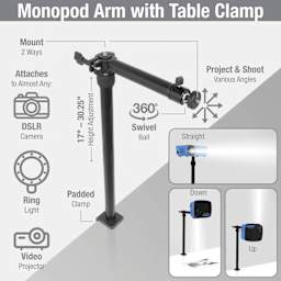 2Artograph Monopod Arm with Table Clamp - features diagram