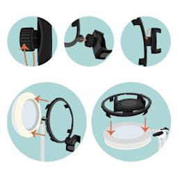 ImpressArt Magnifying Ring Light with Phone Attachment - set-up steps