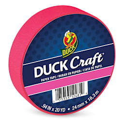 Duck Craft Paper Tapes - Neon Pink, .94" X 20 yds with packaging