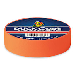 Duck Craft Paper Tapes - Neon Red-Orange, .94" X 20 yds angled view