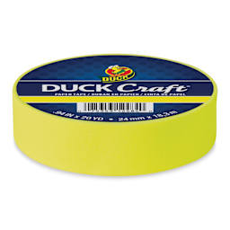 Duck Craft Paper Tapes - Neon Yellow, .94" X 20 yds angled view
