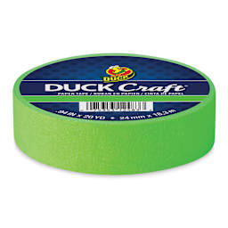 Duck Craft Paper Tapes - Neon Green, .94" X 20 yds angled view