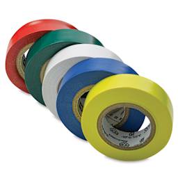 Scotch 35 Vinyl Electrical Tape - Assorted Colors, Pkg of 5, rolls outside of the packaging 