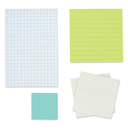 Post-It Super Sticky Notes Study Pack - Assortment, Pkg of 5, contents laid out