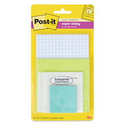 Post-It Super Sticky Notes Study Pack - Assortment, Pkg of 5, front of the packaging