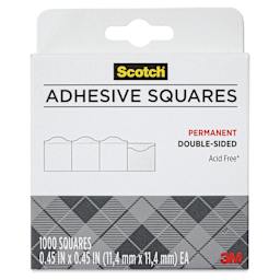 Scotch Permanent Adhesive Squares - Pkg of 1000, 0.45" x 0.45" - front of packaging