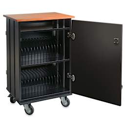 Charging Storage Carts - 32 Tablet Cart shown with door open
