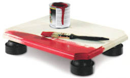 Artograph PadPucks - Shown functioning as stand for painting board on sides