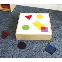 Whitney Brothers Tabletop Light Box, with translucent shapes on top