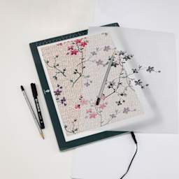 Daylight Wafer 1 LED Light Box - 9" x 12-3/5", Dimmable - tracing over image with color