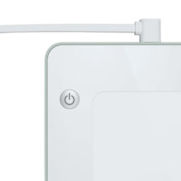 Cricut BrightPad - Mint, 13-1/2" x 11" (Close-up of power button and USB power cable)