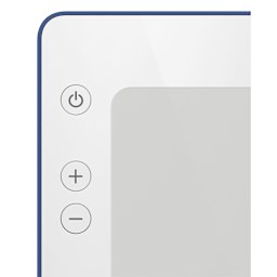 Cricut BrightPad Go - Indigo, 13-1/2" x 11" (Close-up of power and brightness setting buttons)